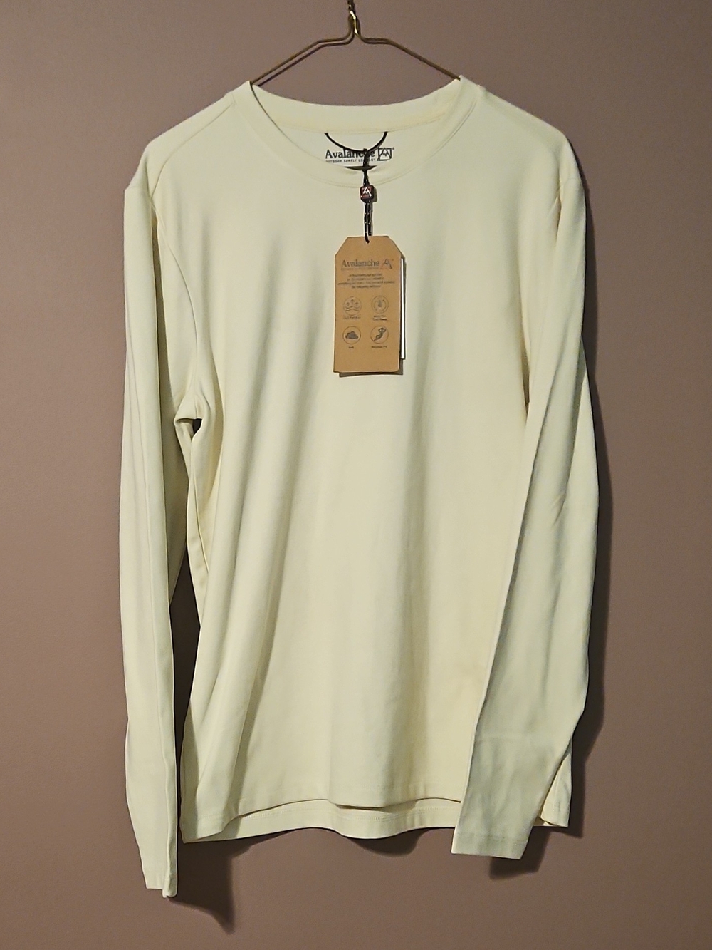 Avalanche Men’s Long Sleeve Crewneck Shirt - Light Cream